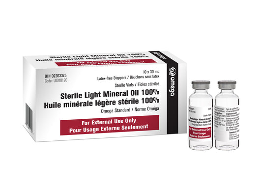 Huile minérale légère stérile, Norme Oméga