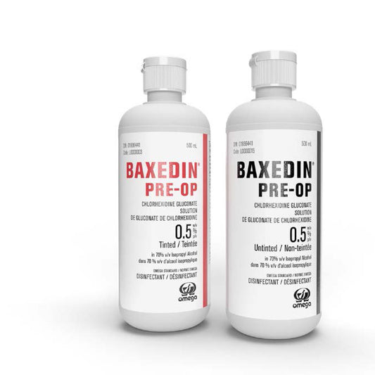 Baxedin® Pre-Op - Chlorhexidine Gluconate 0.5% w/v with Isopropyl Alcohol 70% (Tinted and Untinted Solution)